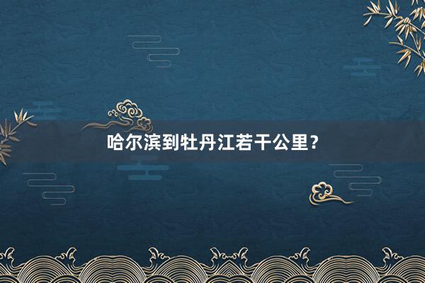 哈尔滨到牡丹江若干公里？