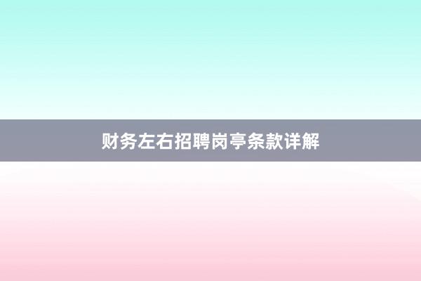 财务左右招聘岗亭条款详解